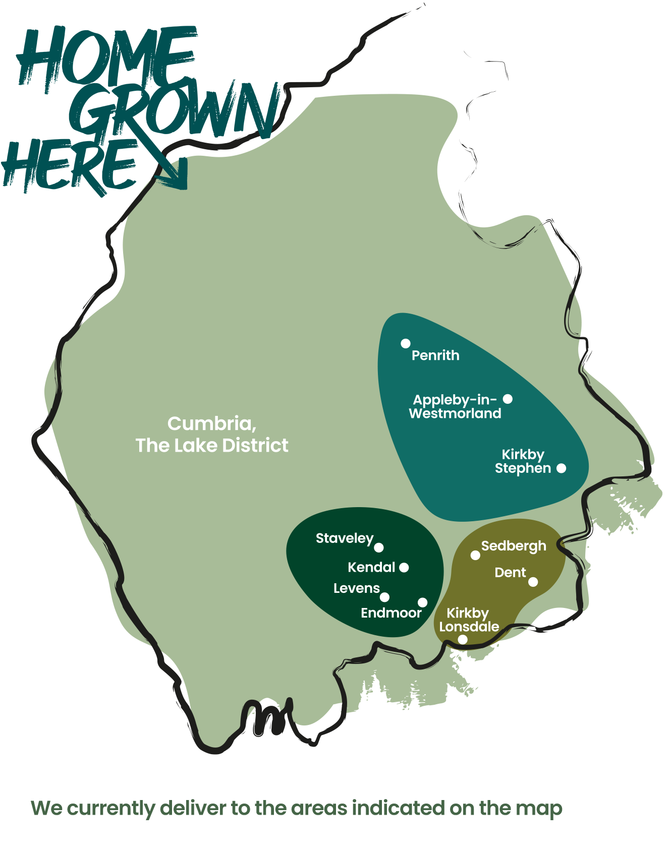Home Grown Here Veg Bag Delivery Areas